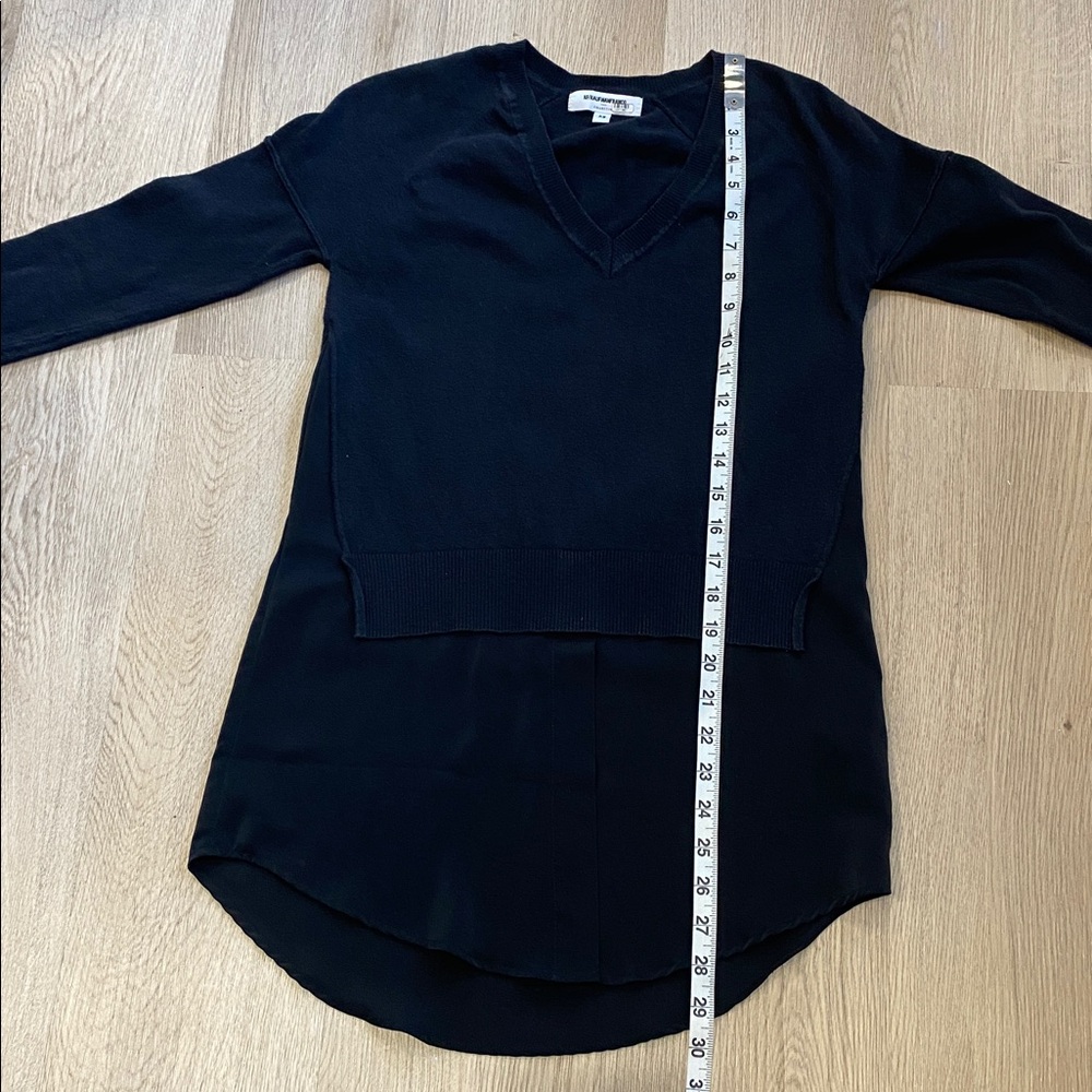 Kaufmanfranco Layered V-Neck Long Sleeve Top Black XS Minimalist Chic - Picture 14 of 14